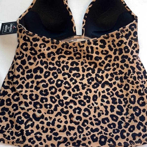 Salt + Cove Juniors' Animal-Print Halter Tankini Top Halterkini Top Bottoms M - Picture 5 of 12
